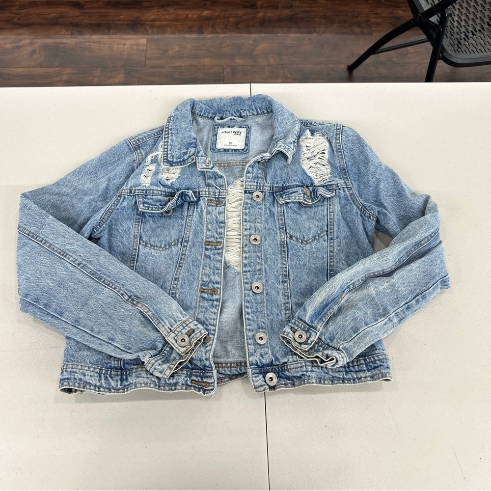 Highway Jeans Women Denim Jacket in Light Blue size M